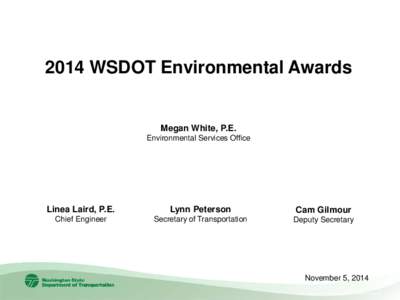 2014 WSDOT Environmental Awards