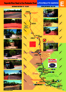 E  Reynolds River Road to Cox Peninsular Road LITCHFIELD TO DARWIN DISTANCE SECTION ‘E’ : 72.2 KM  TOTAL DISTANCE: 582.1 KM