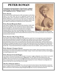 Bluegrass music / American folk music / Medicine Trail / Richard Greene / Peter Rowan / Muleskinner / Country music