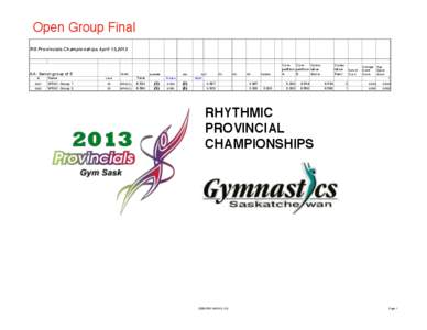 Open Group Final RG Provincials Championships April 13,2013 AA 6