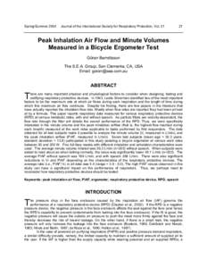 Spring/Summer[removed]Journal of the International Society for Respiratory Protection, Vol[removed]