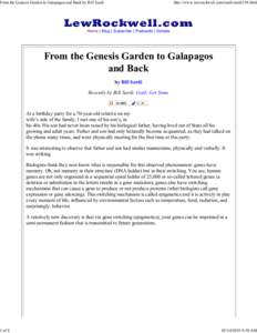 From the Genesis Garden to Galapagos and Back by Bill Sardi  1 of 8 http://www.lewrockwell.com/sardi/sardi158.html