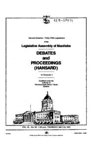 Second session - Thirty-Fifth Legislature of the Legislative Assembly of Manitoba  DEBATES