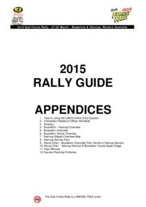 Microsoft Word[removed]Quit Forest Rally COMPETITOR RELATIONS OFFICERS SCHEDULE