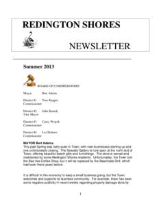 REDINGTON SHORES NEWSLETTER ______________________________________ SummerBOARD OF COMMISSIONERS