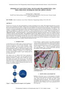 International Archives of the Photogrammetry, Remote Sensing and Spatial Information Sciences, Volume XXXVIII-4/C26  INDOOR LOCALIZATION USING WI-FI BASED FINGERPRINTING AND TRILATERATION TECHIQUES FOR LBS APPLICATIONS  