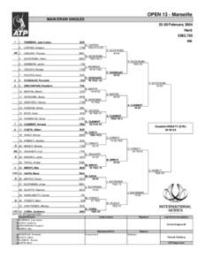 OPEN 13 - Marseille MAIN DRAW SINGLES[removed]February 2004