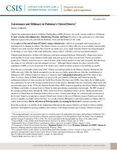 November[removed]Governance and Militancy in Pakistan’s Chitral District1