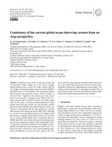 Ocean Sci., 10, 547–557, 2014 www.ocean-sci.net[removed]doi:[removed]os[removed] © Author(s[removed]CC Attribution 3.0 License.  Consistency of the current global ocean observing systems from an