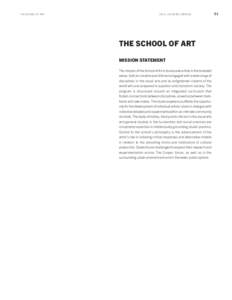 THE SCHOOL OF ART  2013–14 COURSE CATALOG THE SCHOOL OF ART MISSION STATEMENT