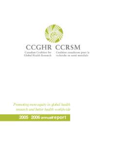 Promoting more equity in global health research and better health worldwide[removed]annualreport 2