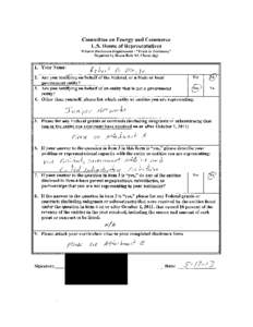 Committee on Energy and Commerce U.S. House of Representatives Attachment A: Witness Disclosure of Mr. Robert B. Dix, Jr. Response to Question 5: