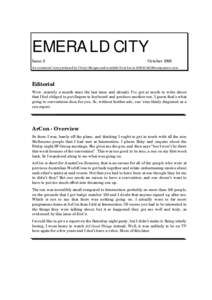 EMERALD CITY Issue 2 OctoberAn occasional ‘zine produced by Cheryl Morgan and available from her at 