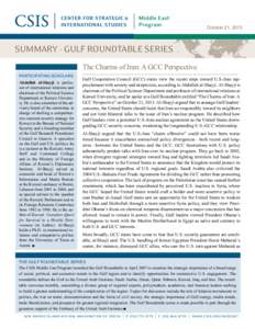 October 21, 2013  SUMMARY - GULF ROUNDTABLE SERIES Participating ScholarS  Abdullah al-Shayji is professor of international relations and