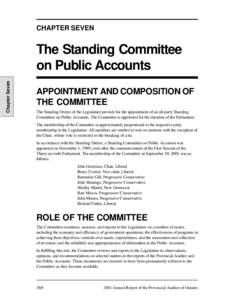 CHAPTER SEVEN  Chapter Seven The Standing Committee on Public Accounts