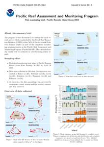 PIFSC Data Report DRIssued 2 June 2015 Pacific Reef Assessment and Monitoring Program Fish monitoring brief: Pacific Remote Island Areas 2015