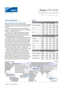 Argus LNG Daily Daily LNG prices, news and analysis Issue[removed]Friday 24 January 2014 Market Commentary