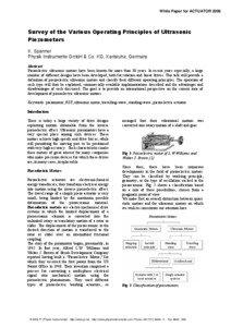 White Paper for ACTUATOR[removed]Survey of the Various Operating Principles of Ultrasonic
