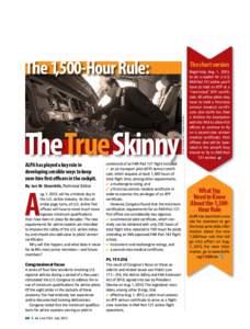 The 1,500-Hour Rule:  ALPA has played a key role in developing sensible ways to keep new-hire first officers in the cockpit.