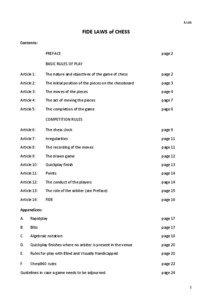 E.I.01  FIDE LAWS of CHESS