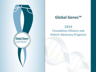 Global Genes™ 2014 Foundation Alliance and Patient Advocacy Programs  1