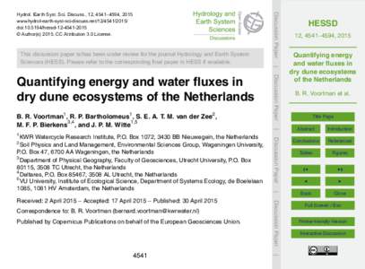 This discussion paper is/has been under review for the journal Hydrology and Earth System Sciences (HESS). Please refer to the corresponding final paper in HESS if available. Discussion Paper  Hydrol. Earth Syst. Sci. Di