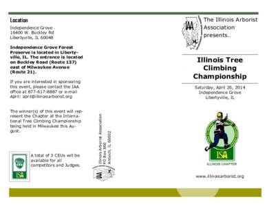 Libertyville /  Illinois / Tree climbing / Human behavior / Climbing competition / Arborist / Climbing / Illinois Route 21 / Libertyville / Recreation / Outdoor recreation / Individual sports