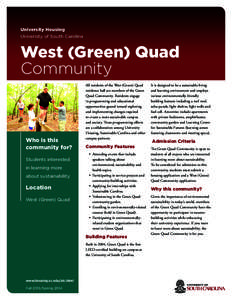 University Housing University of South Carolina West (Green) Quad Community