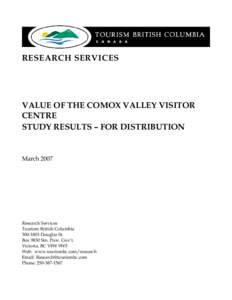 Microsoft Word - Value of Comox Valley Visitor Centre_FINAL_forDistribution.doc