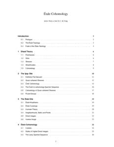 Sheaf theory / Algebraic geometry / Homological algebra / Algebraic topology / Cohomology theories / Sheaf / Grothendieck topology / Étale cohomology / Étale topology / Abstract algebra / Category theory / Topology