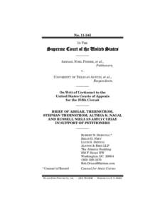 No[removed]IN THE Supreme Court of the United States ———— ABIGAIL NOEL FISHER, et al.,