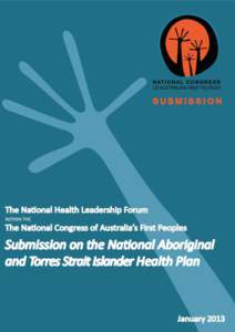 National Congress of Australia’s First Peoples: Submission on the National Aboriginal and Torres Strait Islander Health Plan 1.  EXECUTIVE SUMMARY ......................................................................