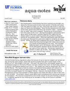 aqua-notes 150 Sawgrass Road Bunnell, FL[removed]7464  Volume 9, Issue 2
