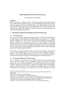 Deaths during the 1953 North Sea storm surge S.N. Jonkman1 and I. Kelman2 Abstract: