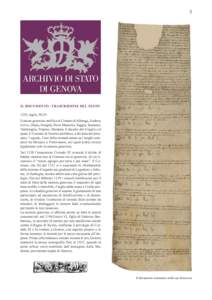 5  IL DOCUMENTO - TRASCRIZIONE DEL TESTO 1255, luglioIl messo genovese notifica ai Comuni di Albenga, Andora, Cervo, Diano, Oneglia, Porto Maurizio, Taggia, Sanremo,