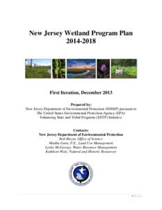 New Jersey Wetland Program Plan[removed]First Iteration, December 2013 Prepared by: New Jersey Department of Environmental Protection (NJDEP) pursuant to
