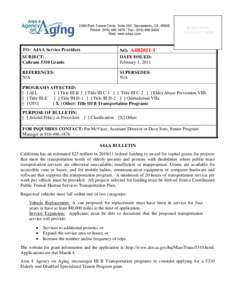 2260 Park Towne Circle, Suite 100, Sacramento, CA[removed]Phone: ([removed]Fax: ([removed]Web: www.a4aa.com TO: A4AA Service Providers SUBJECT: