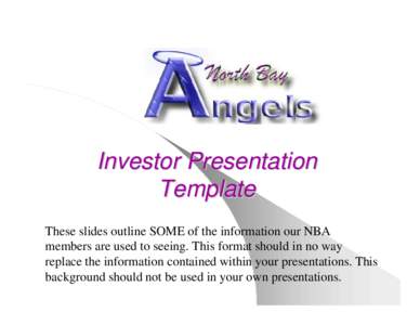 Investor Presentation Template