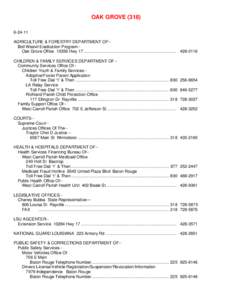 OAK GROVE[removed]AGRICULTURE & FORESTRY DEPARTMENT OF-Boll Weevil Eradication Program-Oak Grove Office[removed]Hwy 17 ................................................................................ [removed]CHILDRE