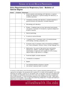 Microsoft Word - Entry Requirements for Respiratory Care.doc