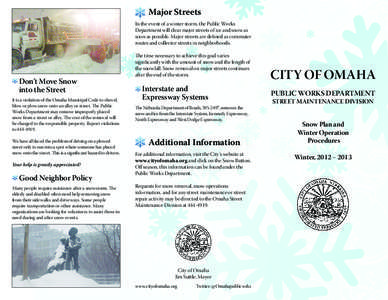 City of Omaha / Snow Plan and Winter Operation Procedures[removed])