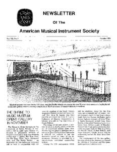 Newsletter of the American Musical Instrument Society, Vo1. 7, No.3 (October 1978)