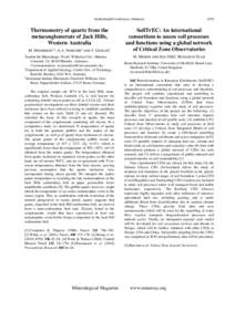 Goldschmidt Conference Abstracts  Thermometry of quartz from the metaconglomerate of Jack Hills, Western Australia