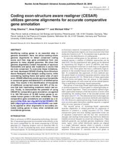 Coding exon-structure aware realigner (CESAR) utilizes genome alignments for accurate comparative gene annotation