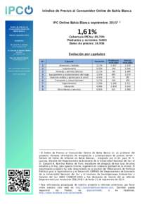 inÍndice de Precios al Consumidor Online de Bahía Blanca  IPC Online Bahía Blanca septiembre 20151 Índice de Precios al Consumidor Online de Bahía Blanca