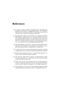 References [1] M. Abadi, E. Allender, A. Broder, J. Feigenbaum, and L. Hemachandra. On generating solved instances of computational problems. In S. Goldwasser, editor, Advances in Cryptology–CRYPTO ’88, volume 403 of