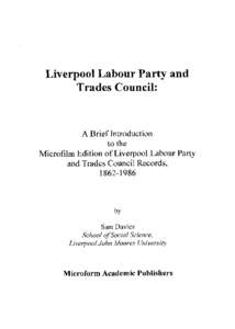 Liverpool Labour Party & Trades Council Records (R97572)