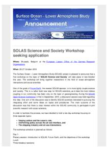 Solas / Future Earth / GEOMAR Helmholtz Centre for Ocean Research Kiel / Knowledge / Science / Surface Ocean Lower Atmosphere Study