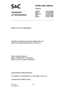 17 June[removed]Sydney - Transcript of proceedings - Executive Remuneration inquiry