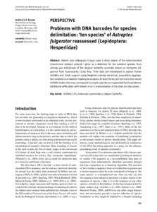 Systematics and Biodiversity 4 (2): 127–132 doi:S147720000500191X Printed in the United Kingdom Andrew V.Z. Brower Department of Zoology, Oregon State University,